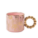 Luxury Floral Ceramic Mug with Gold Beaded Handle 300ml Assorted Glazed Designs Mugs FabFinds Soft Pink