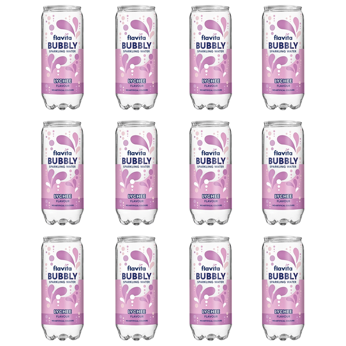 Flavita Bubbly Sparkling Water Assorted Flavours 300ml Drinks flavita Lychee Pack of 12