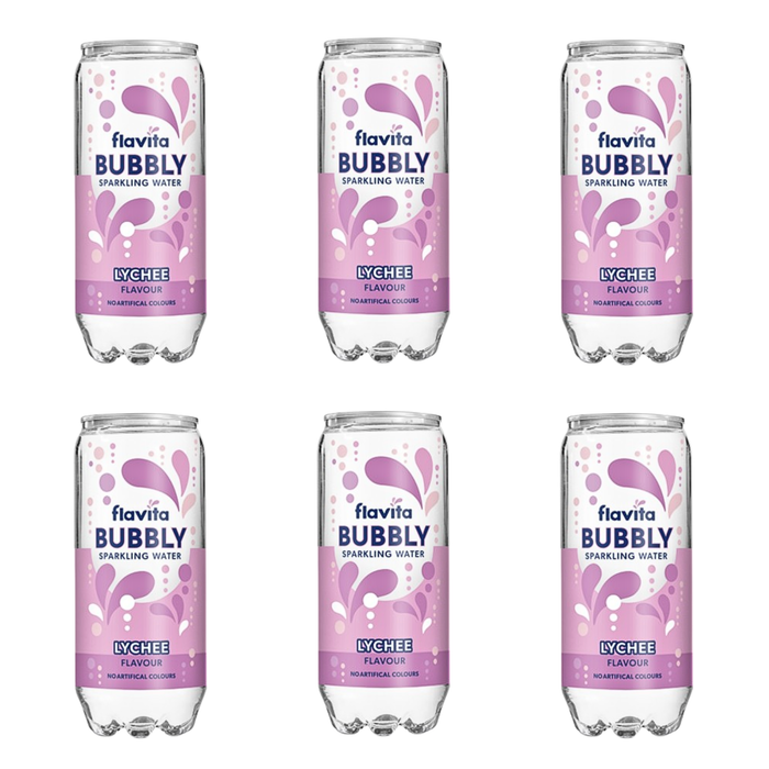 Flavita Bubbly Sparkling Water Assorted Flavours 300ml Drinks flavita Lychee Pack of 6