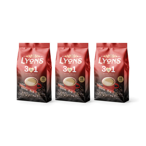 Lyons Instant Coffee 3 in 1 x 10 Sachets 18g - 3 Pack Tesco Tesco 3 Packs