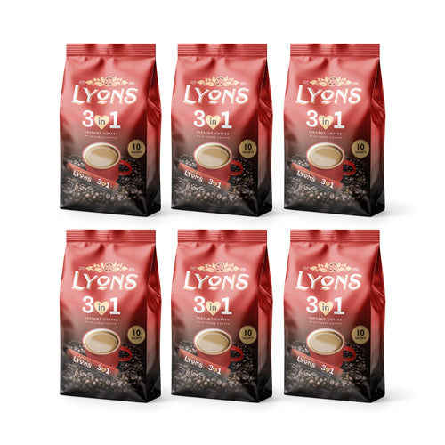 Lyons Instant Coffee 3 in 1 x 10 Sachets 18g - 6 Pack Tesco Tesco 6 Packs