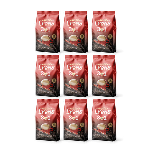 Lyons Instant Coffee 3 in 1 x 10 Sachets 18g - 9 Pack Tesco Tesco 9 Packs