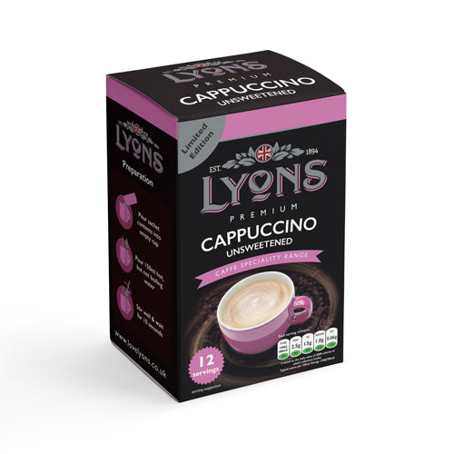 Lyons Premium Cappuccino Unsweetened Instant Coffee x 12 Sachets Coffee Lyons 1 Pack