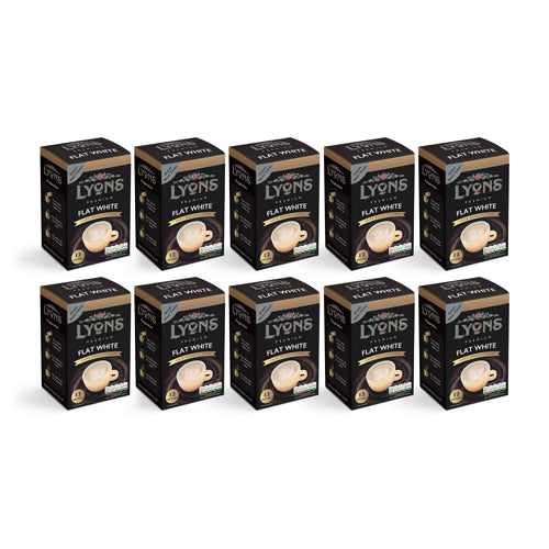 Lyons Premium Flat White Instant Coffee x 12 Sachets - 10 Pack Tesco Tesco
