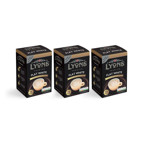 Lyons Premium Flat White Instant Coffee x 12 Sachets- 3 Pack Tesco Tesco