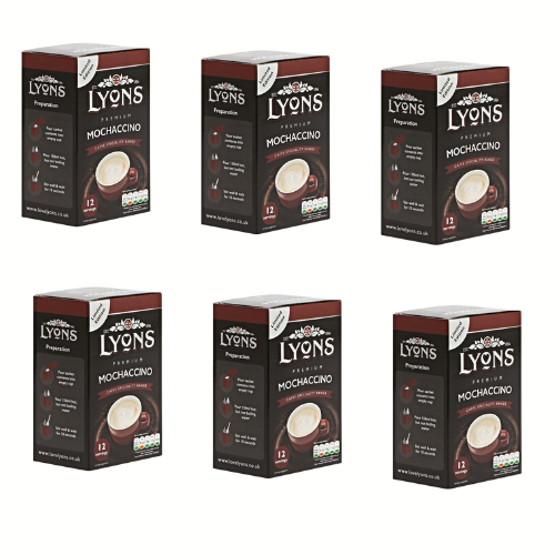 Lyons Premium Mochaccino Instant Coffee x 12 Sachets - 6 Pack Tesco Tesco 6 Packs