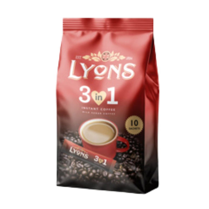 Lyons Instant Coffee 3 in 1 x 10 Sachets 18g Coffee Lyons 1 Pack