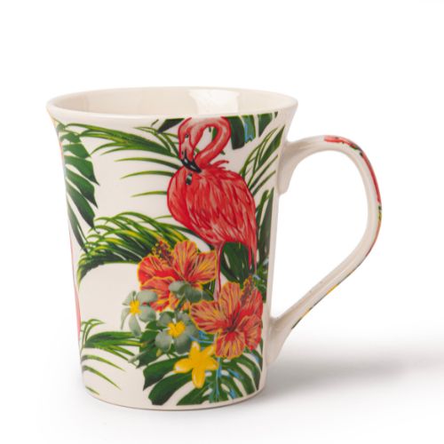 Flamingo Tropical Print Ceramic Mugs 350ml Assorted Designs Mugs FabFinds Flamingo Monstera