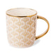 Gold and Cream Gold Ceramic Mug 350ml Assorted Designs Mugs FabFinds Feathered Arch