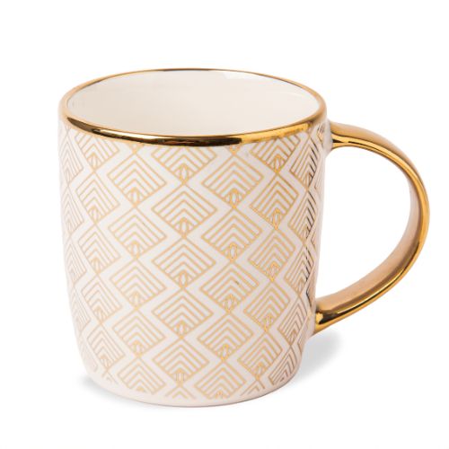 Gold and Cream Gold Ceramic Mug 350ml Assorted Designs — FabFinds