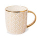 Gold and Cream Gold Ceramic Mug 350ml Assorted Designs Mugs FabFinds Modern Grid