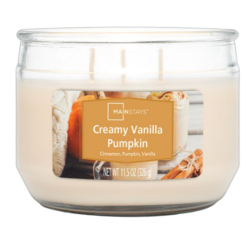 Mainstays Creamy Vanilla Pumpkin Scented Candle 11.5oz 326g Candles Mainstays