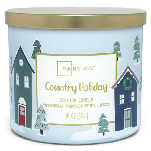 Mainstays Scented 3 Wick Jar Candle Country Holiday 14oz Candles Mainstays