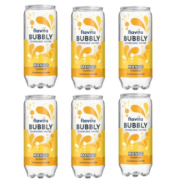Flavita Bubbly Sparkling Water Assorted Flavours 300ml Drinks flavita Mango Pack of 6
