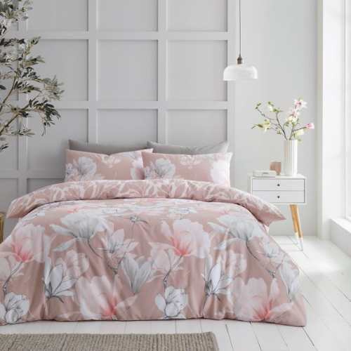 Magnolia Dream Printed Duvet Cover Set Assorted Colours Size Duvet Sets Fabfinds Blush Pink Double
