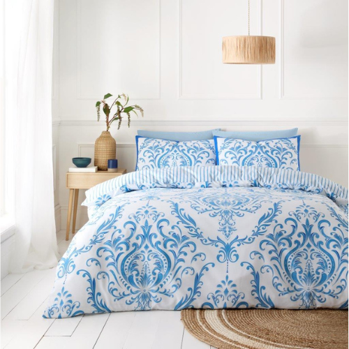 Margaux Printed Duvet Cover Set Assorted Duvet Sets FabFinds Double Blue