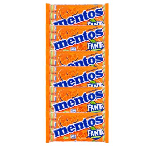 Mentos Fanta Orange Flavour Chewy Dragees 3 x 37.5g Assorted Packs Sweets, Mints & Chewing Gum Mentos Pack of 6