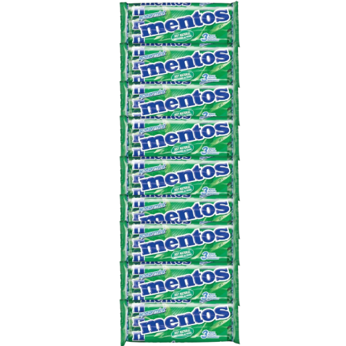 Mentos Spearmint Flavour Chewy Dragees 3 x 123g Assorted Packs Sweets, Mints & Chewing Gum Mentos Pack of 9