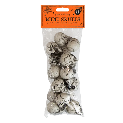 Spooky Decorative Mini Skulls 18 Pack Halloween Decorations FabFinds