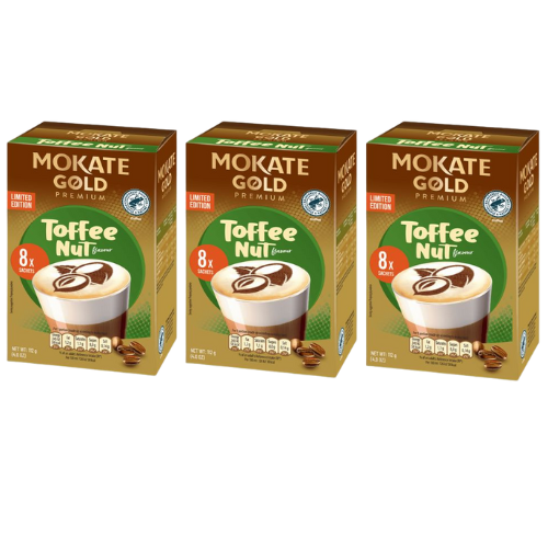 Mokate Gold Premium Toffeenut Coffee 8 x 14g Assorted Packs Coffee Mokate Pack of 3