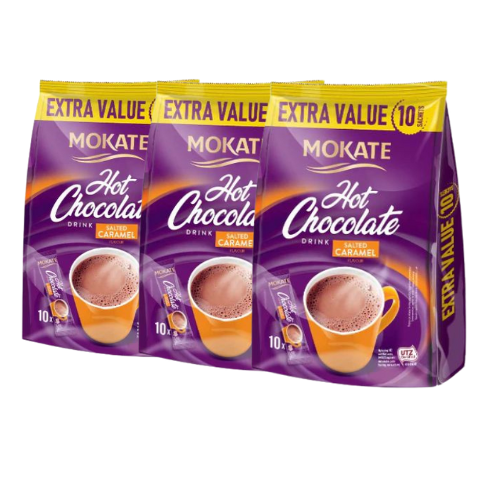 Mokate Salted Caramel Hot Chocolate 10 x 18g Coffee Mokate Pack of 3