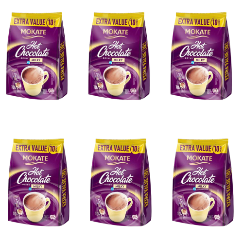 Mokate Milky Hot Chocolate 10 x 18g Assorted Packs Coffee Mokate Pack of 6