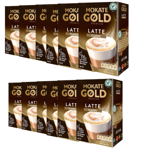 Mokate Gold Premium Latte 10 Pack 140g Assorted Packs Coffee Mokate Pack of 12