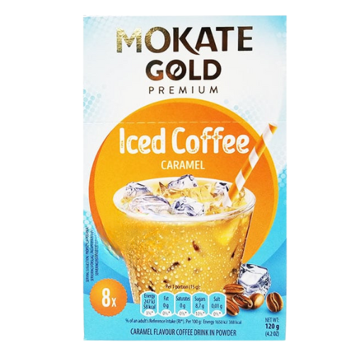 Mokate Premium Gold Iced Coffee Caramel 8x 120g Coffee Mokate Pack of 1