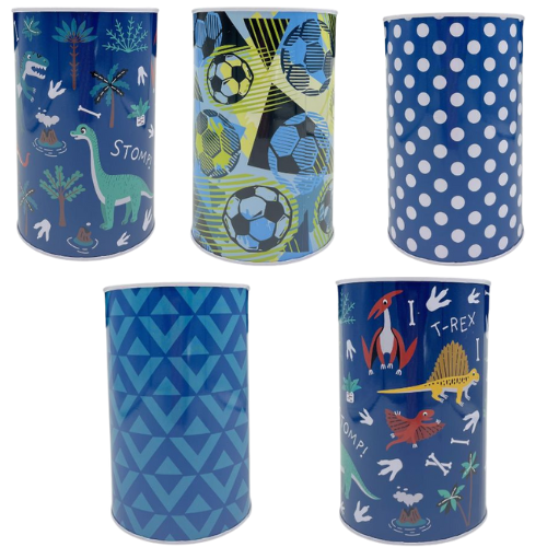 Boy Money Tins Assorted Designs Kids Accessories FabFinds ASSORTED(Pack of 12)