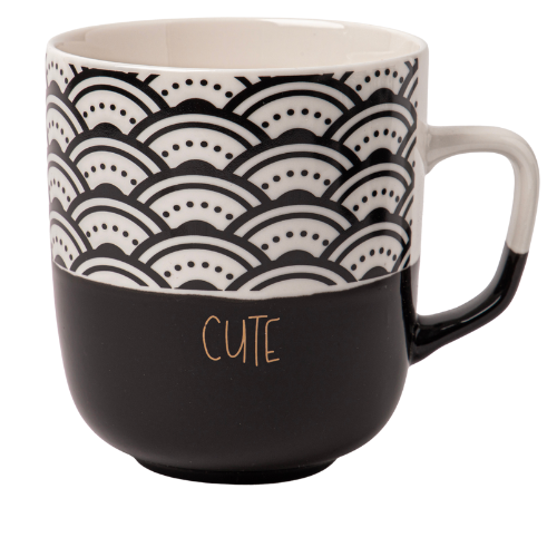 Monochrome Black & White Mugs 370ml Assorted Designs Mugs FabFinds Cute