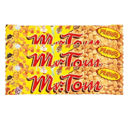 Hosta Mr Tom Peanut Crunch Bar 40g Assorted Packs Crisps, Snacks & Popcorn Hosta Pack of 3