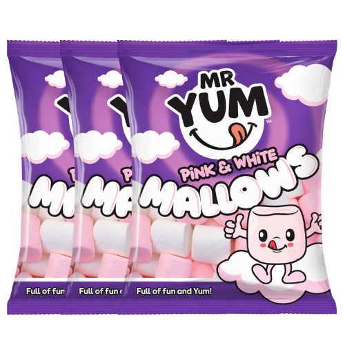 Mr Yum Marshmallow 180g Assorted Packs Marshmallows Mr Yum Pack of 3