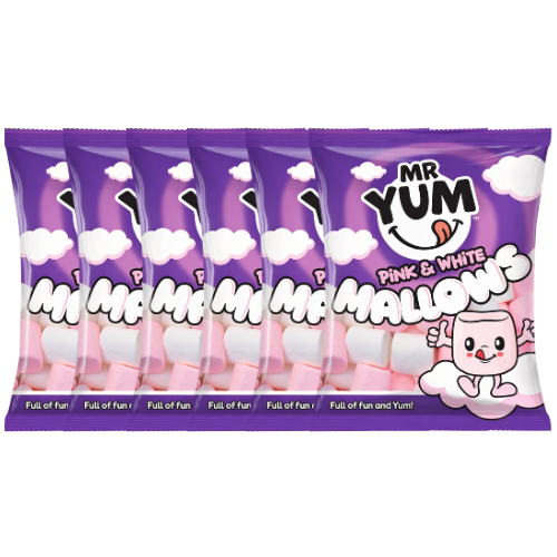 Mr Yum Marshmallow 180g Assorted Packs Marshmallows Mr Yum Pack of 6