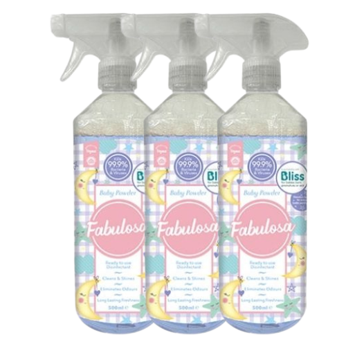 Fabulosa Baby Powder Multi Purpose Antibacterial Spray 500ml Assorted Packs Fabulosa Multi-Purpose Cleaner fabulosa Pack of 3