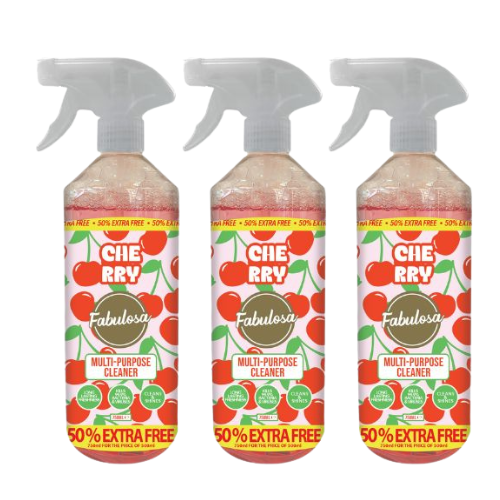 Fabulosa Fruity Cherry Multipurpose Cleaning Spray 750ml Assorted Packs Fabulosa Multi-Purpose Cleaner Fabulosa Pack of 3