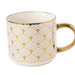 Elegant Bone China Gold Handle Mug 490ml Assorted Designs Mugs FabFinds Monochrome Deco Arches