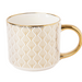 Elegant Bone China Gold Handle Mug 490ml Assorted Designs Mugs FabFinds Geometric Diamond Pattern