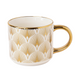 Elegant Bone China Gold Handle Mug 490ml Assorted Designs Mugs FabFinds Gold Deco Fan Pattern