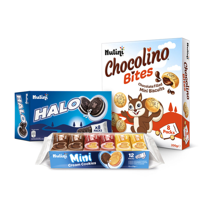 Nutini Assorted Mini Snack Bundle 28 Pack Biscuits & Cereal Bars Nutini