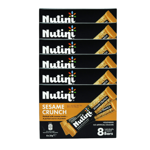 Nutini Sesame Crunch 8 Bars 160g Biscuits & Cereal Bars Nutini Pack of 6