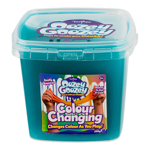 Toymania Oozey Goozey Colour Changing Tub 200g Assorted Colours Toys Toy Mania Teal  