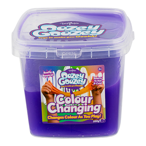 Toymania Oozey Goozey Colour Changing Tub 200g Assorted Colours Toys Toy Mania Purple  