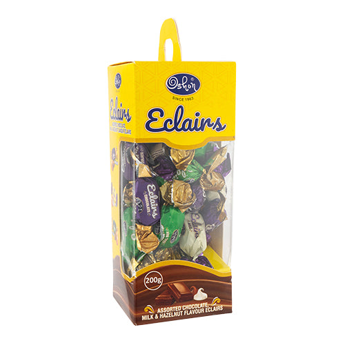 Oshon Yellow Eclairs Assorted Chocolate Milk & Hazelnut Eclairs 200g Chocolates oshon   