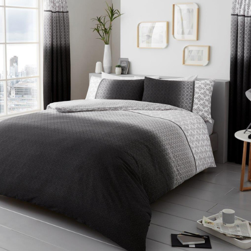 Urban Ombre Printed Duvet Cover Set Assorted Duvet Sets FabFinds Double Grey