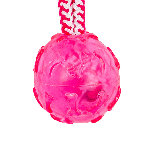 Pink Rope Toy Pet Touch Pink Rope and Ball Dog Toy - FabFinds