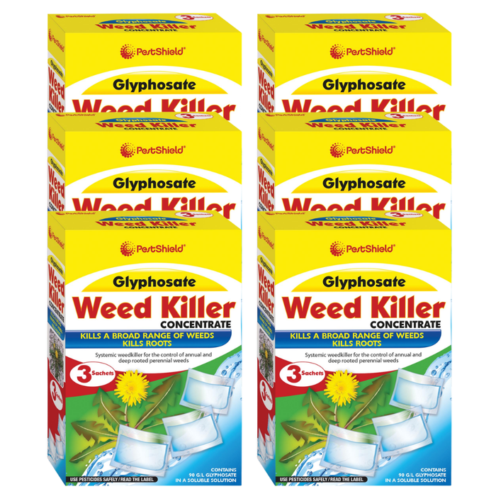 Glyphosate Weed Killer Concentrate Lawn & Plant Care PestShield Pack of 6