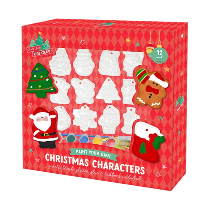 Paint Your Own Christmas Characters 12 Pack Craft Kits FabFinds