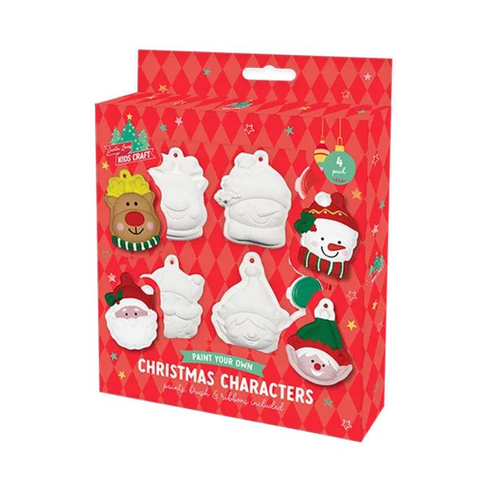 Paint Your Own Christmas Characters Ceramic Craft 4pk