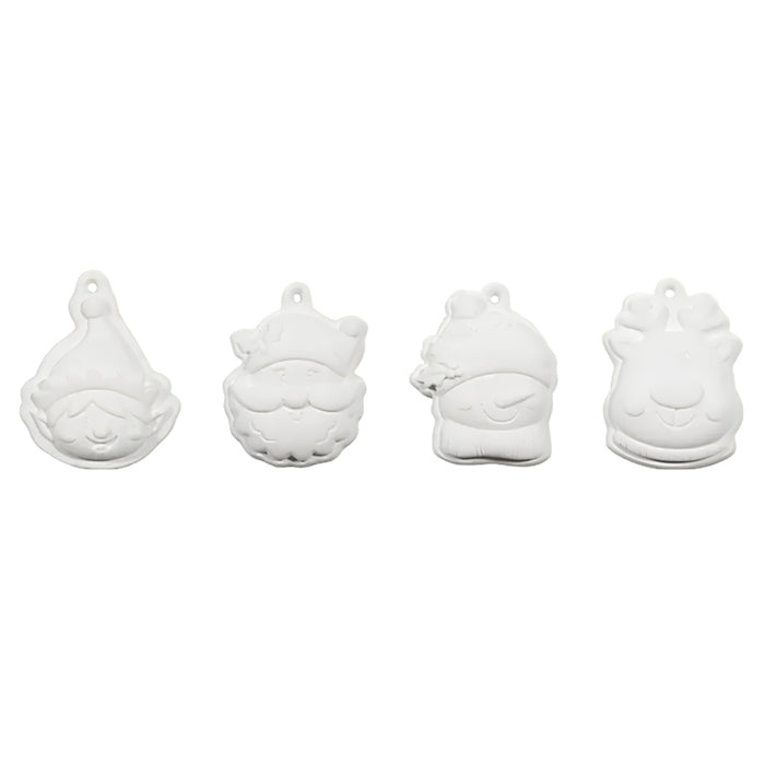 Paint Your Own Christmas Characters Ceramic Craft 4pk