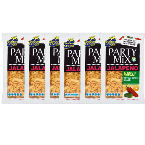 Party Mix Jalapeño & Sour Cream Flavoured Potato Snack 125g Assorted Packs Snack Foods Golden Cross Pack of 6